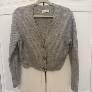 Elodie Gray V-Neck Cardigan